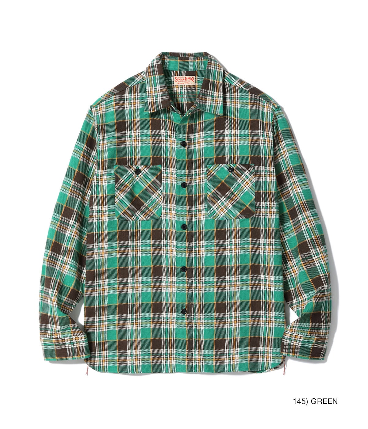 Sugar Cane, Twill Check Work Shirt SC29561, Green – Wardrobe 19