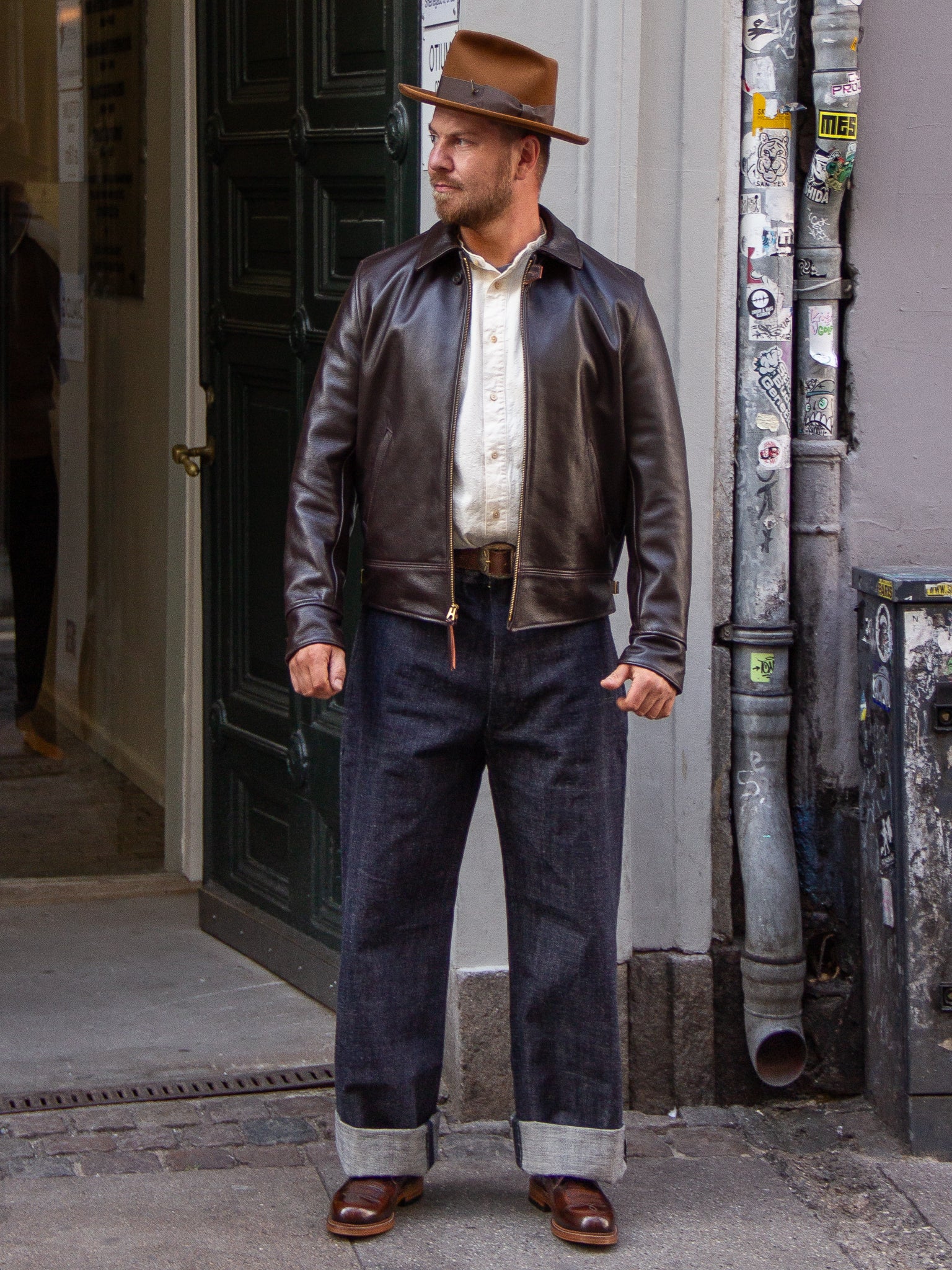 Aero Leather Clothing, Original Hercules, Brown Jerky Horsehide