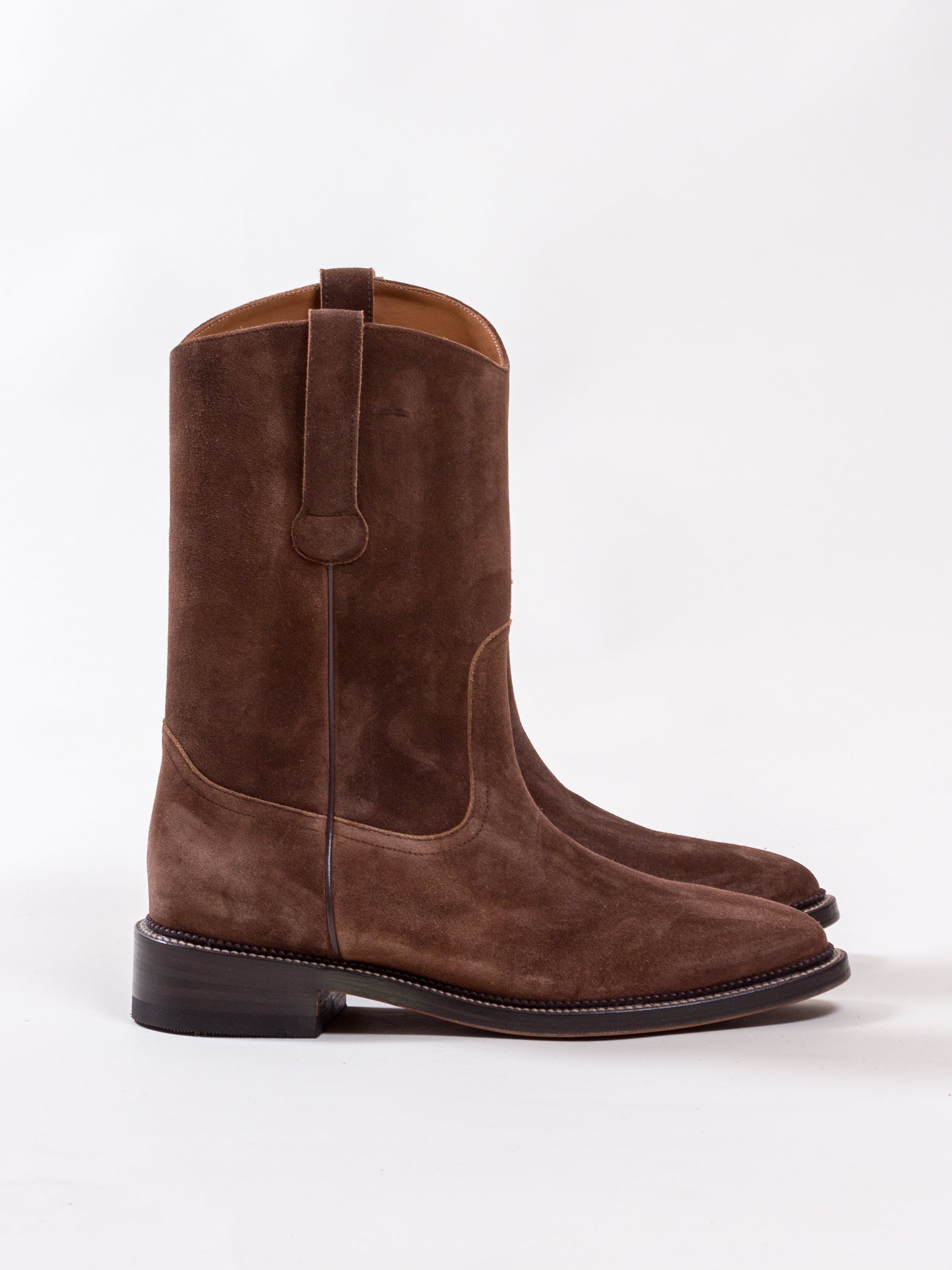 Bright Shoemakers, Western Pecos, Cocoa Suede, Zip – Wardrobe 19