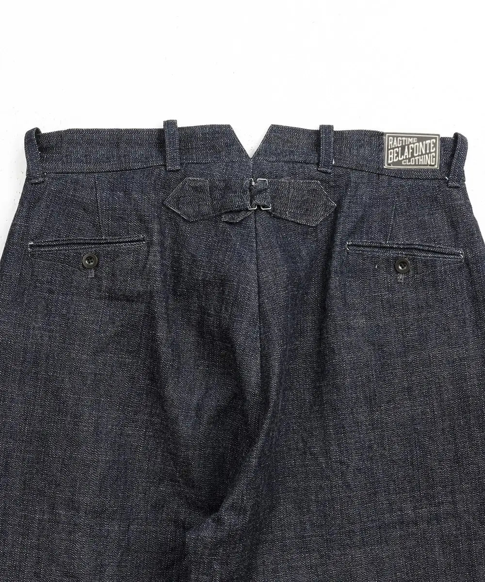 Belafonte Ragtime Clothing, Hiback Trouser Buckle Back, Indigo Belafonte Ragtime Clothing, Hiback Trouser Buckle Back, Indigo