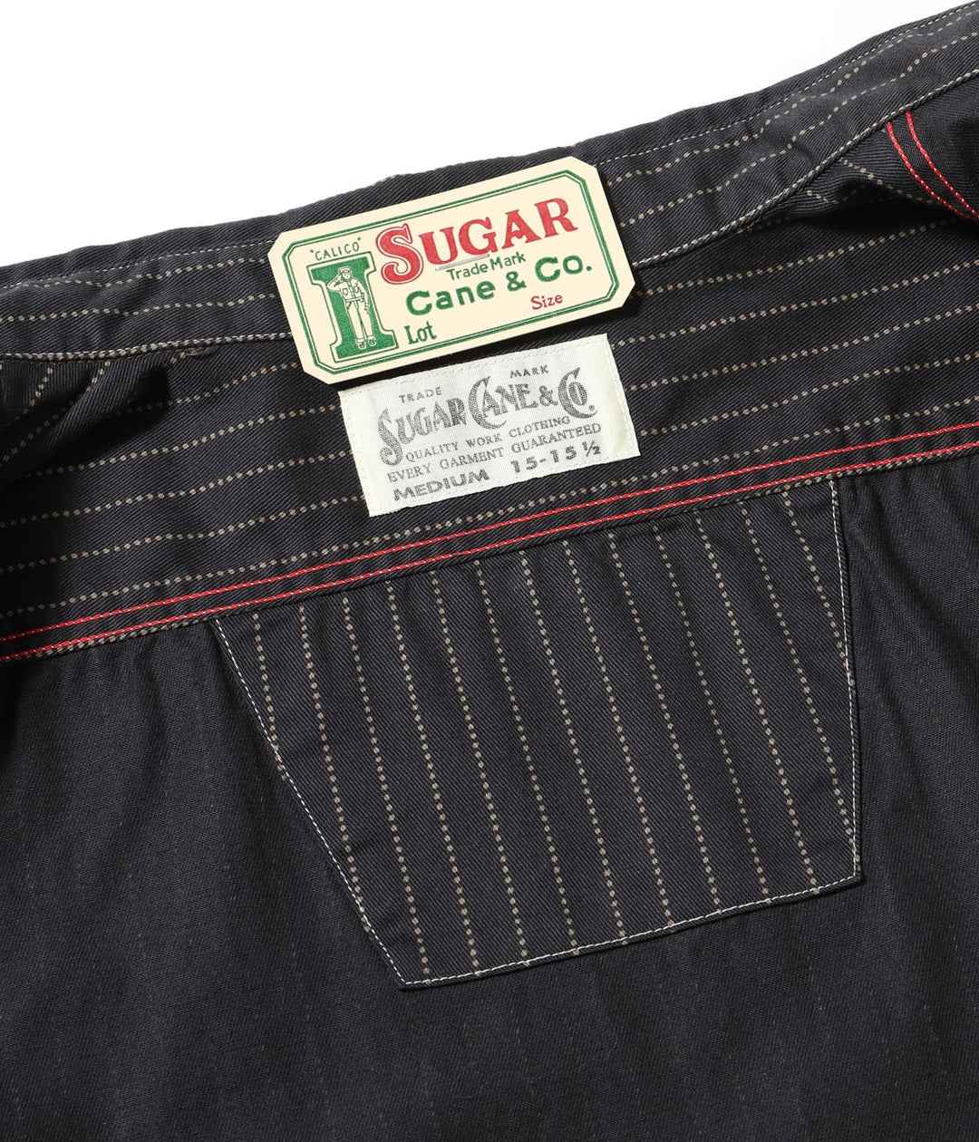 Sugar Cane, 8.5 oz Wabash Stripe Work Shirt SC29585, Black