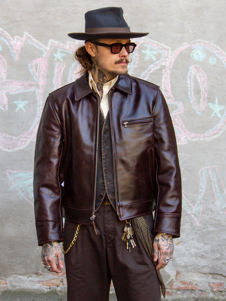 ★状態良【40サイズ XL相当】Highwayman 40 Brown FQHH Aero Leather Clothing, Original Highwayman, Brown CXL Horsehide