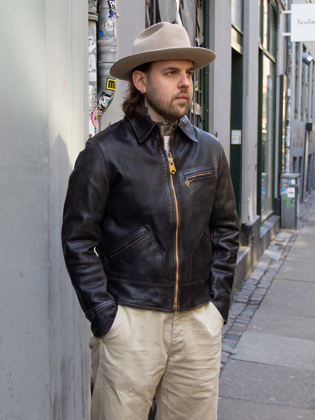Thedi Leathers, MTC-7945 Sports Jacket, Black Teacore Bruciato