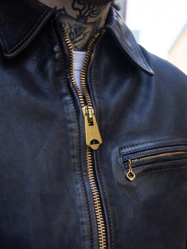 Thedi Leathers, MTC-7945 Sports Jacket, Black Teacore Bruciato