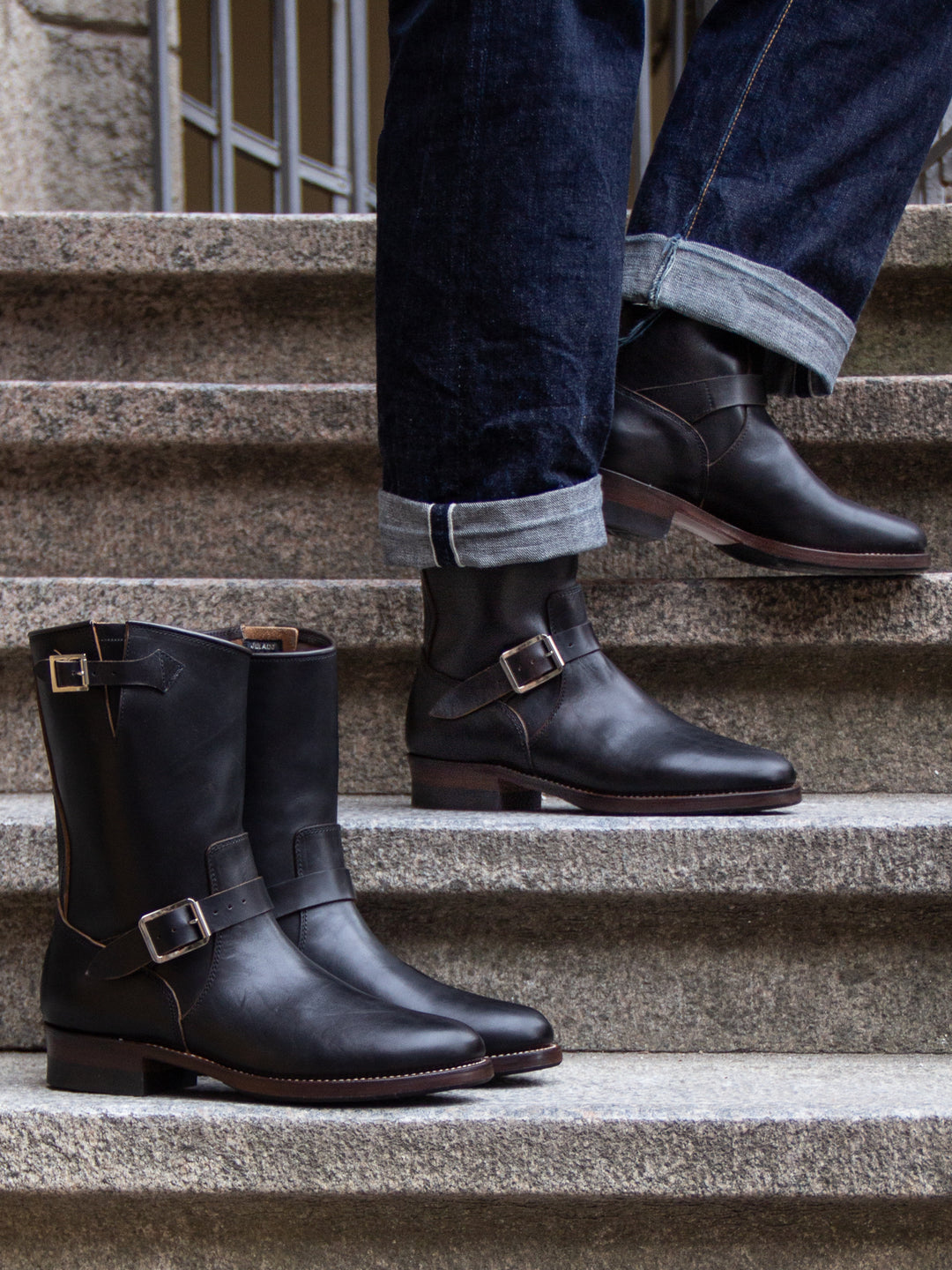 The 2 Monkeys, Type I Engineer Jelado Booted, Black Teacore