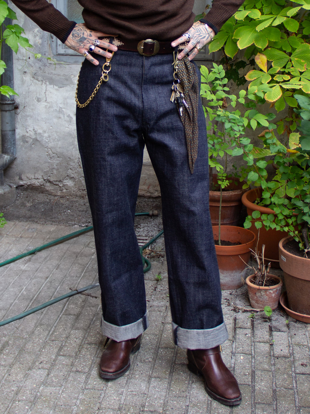Belafonte Ragtime Clothing, Hiback Trouser Buckle Back, Indigo