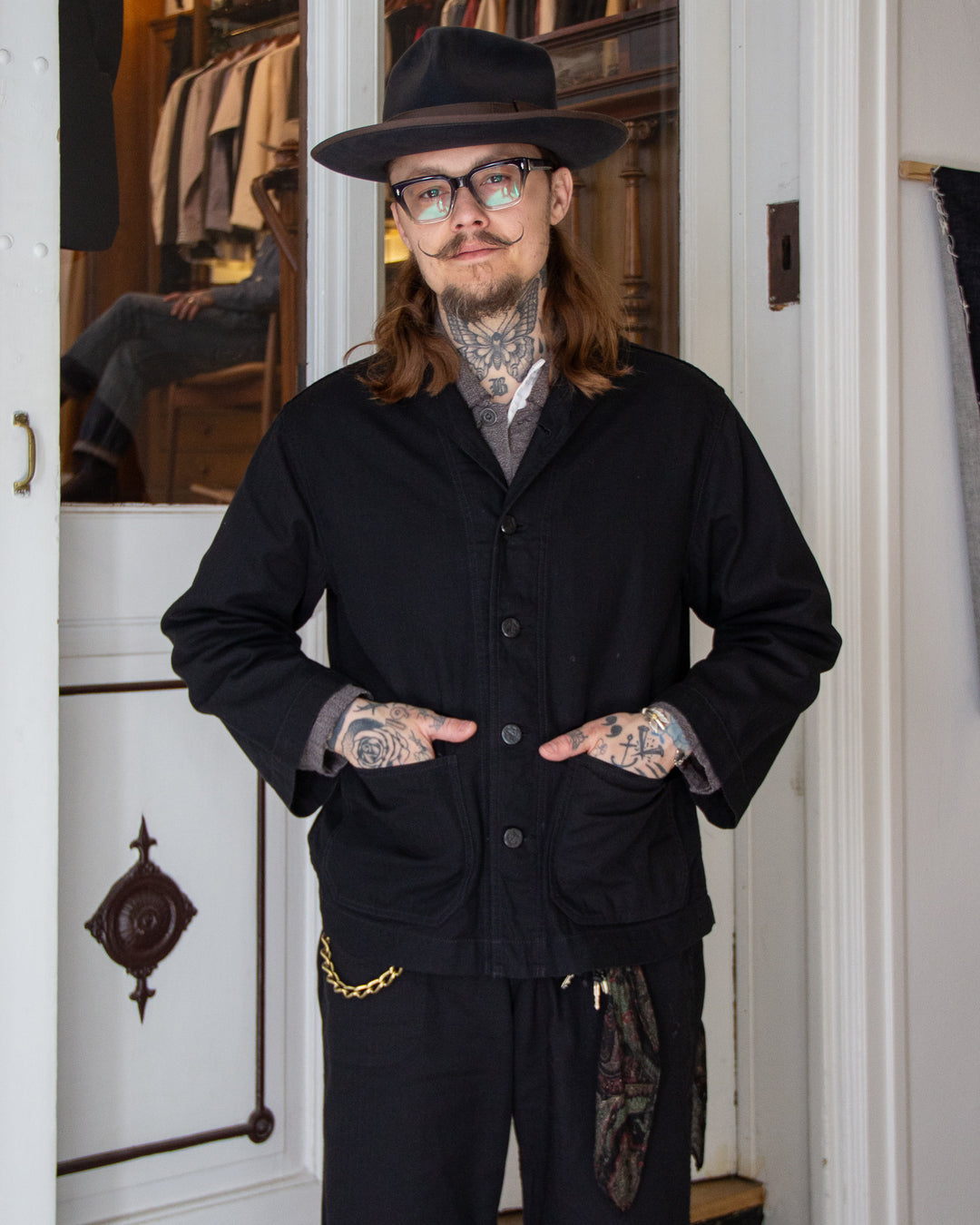 Fullcount, 2025-2 USN Shawl Collar Denim Coverall, Black – Wardrobe 19