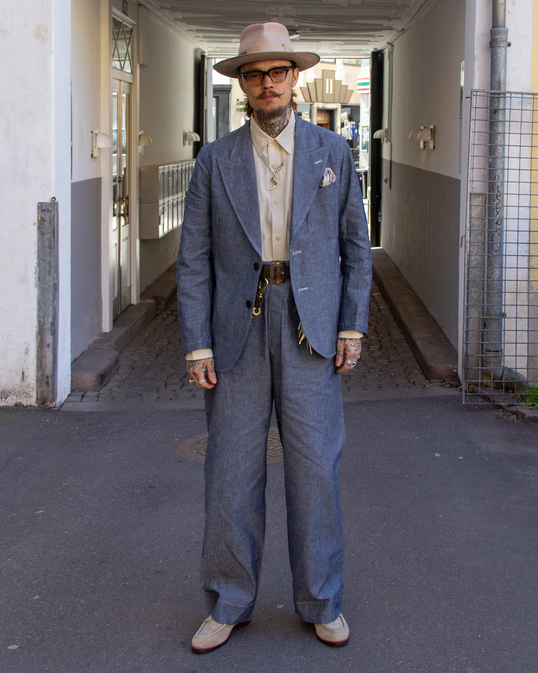 Belafonte Ragtime Clothing, Peaked Lapel No Lining, 30-1, Blue