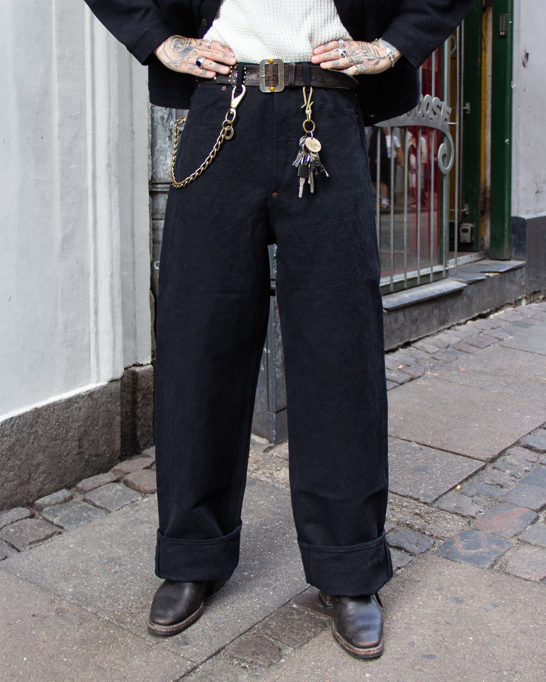 パンツ BELAFONTE RAGTIME BACK DENIM PANTS Belafonte Ragtime Clothing, W19 Jute Canvas Volt Denim Buckle Back