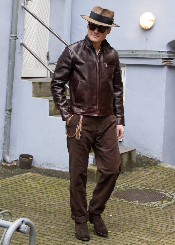 Aero Leather Clothing, 1930's Premier Highwayman, Brown Chromexcel