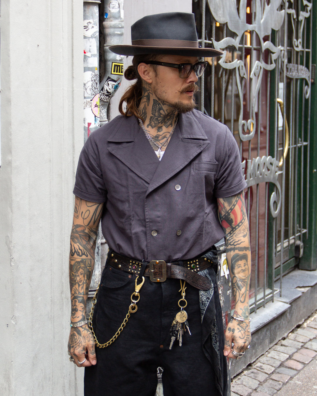 BELAFONTE　2019AWシャツ Belafonte Ragtime Clothing, Double Breasted S/S Shirts Cotton