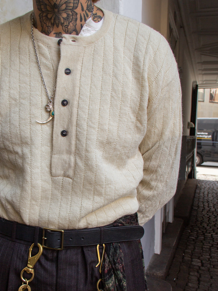 Maglificio GRP, CC19 Henley LS, Ecru – Wardrobe 19