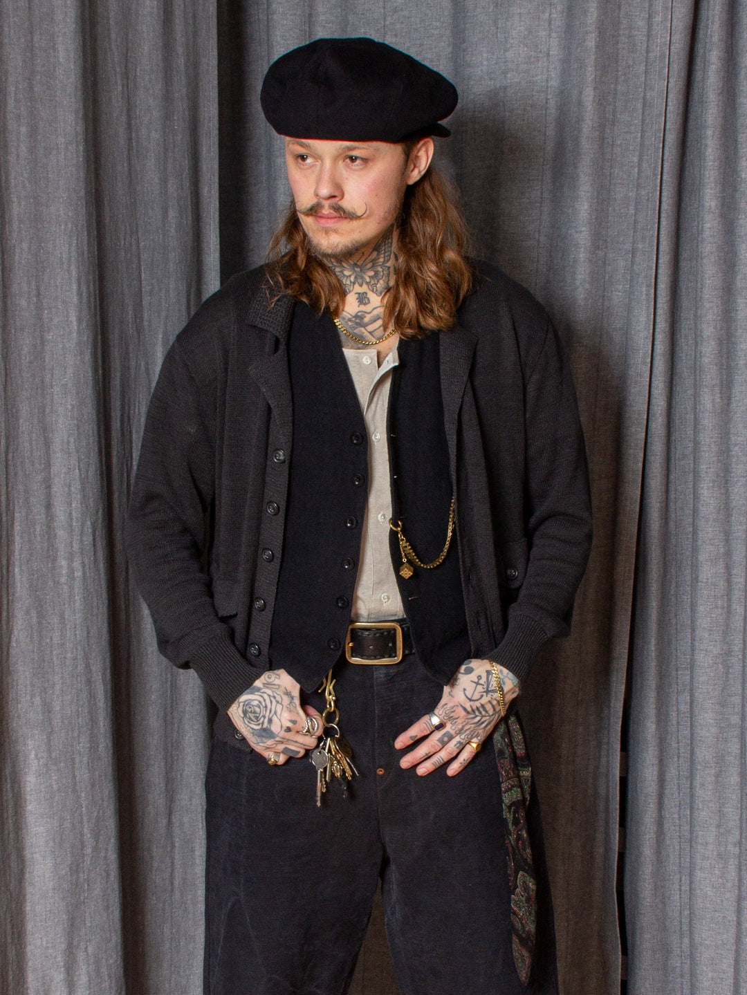 トップス BELAFONTE RAGTIME A-1 KNIT CARDIGAN Belafonte Ragtime Clothing, A1 Cardigan, Charcoal Mix – Wardrobe 19