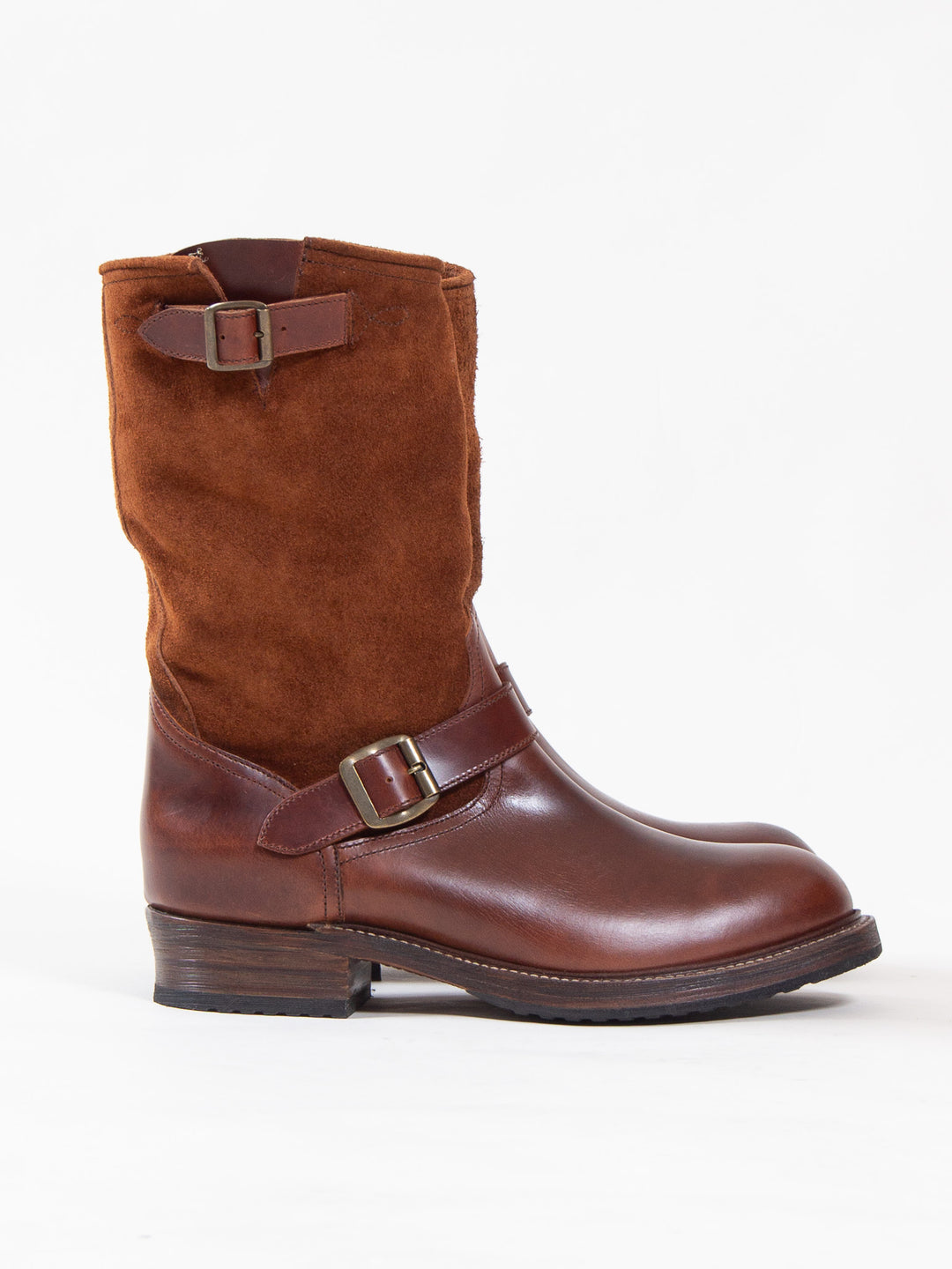Bright Shoemakers, Engineer Boot, Chestnut Brown/ Hairy Rough Out