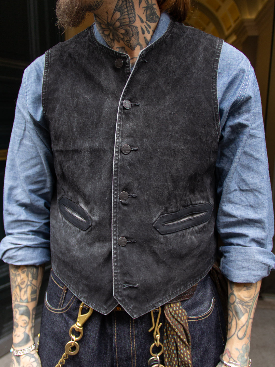【新品】BELAFONTE CIVILIAN DECK VEST Belafonte Ragtime Clothing, Civilian Deck Vest 28-13, Sumi Blk