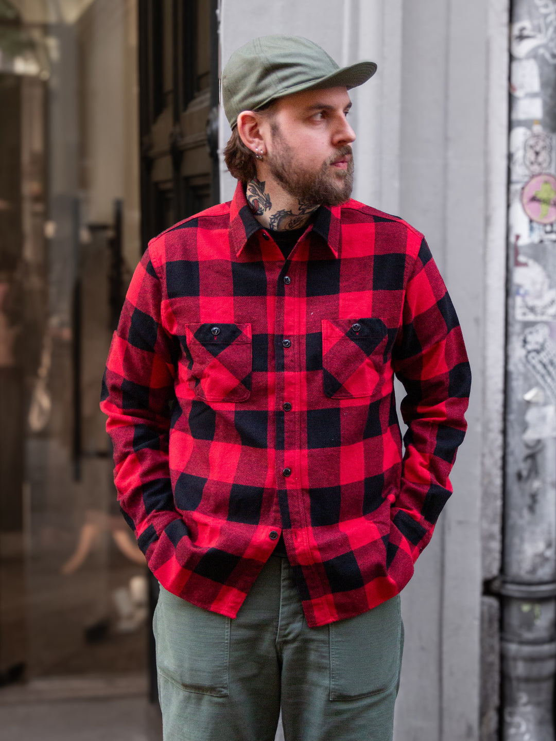 Sugar Cane, Work Shirt Twill Check SC29557, Red – Wardrobe 19