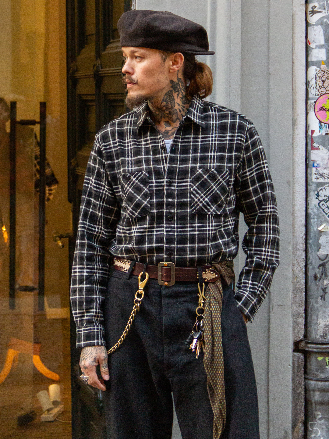 Sugar Cane, Work Shirt Twill Check SC29559, Black – Wardrobe 19