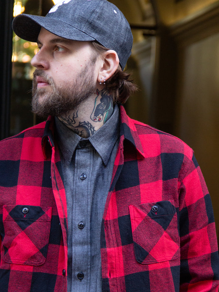 Sugar Cane, Work Shirt Twill Check SC29557, Red – Wardrobe 19