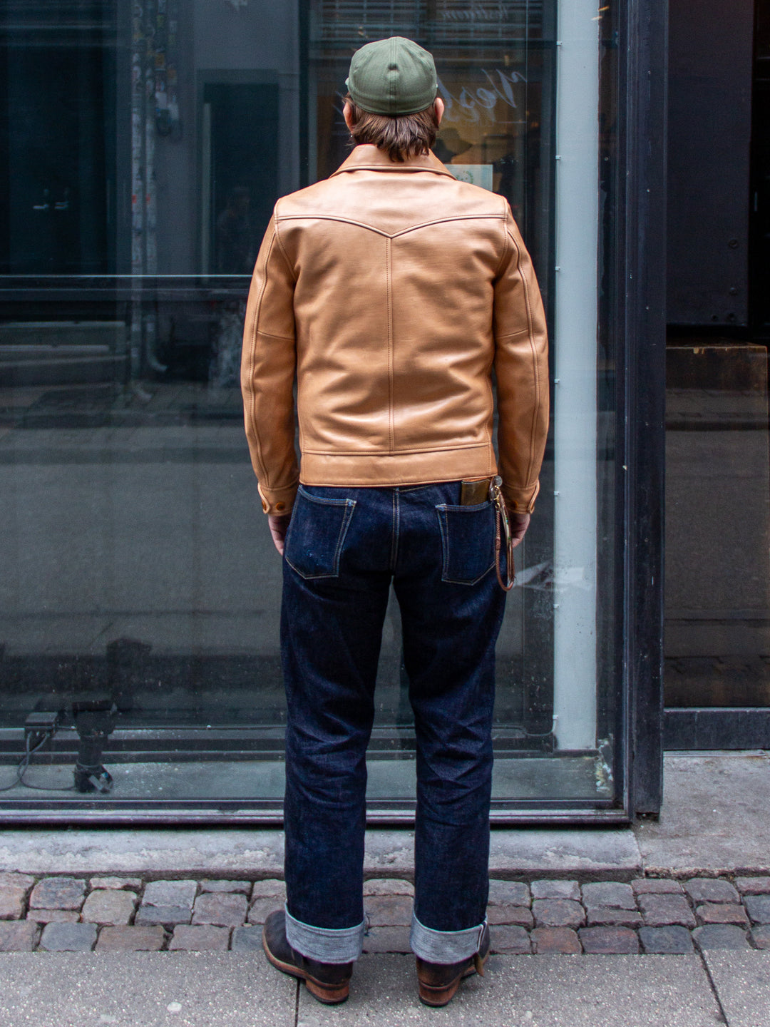 Y'2, KB-162 Cossack Jacket, Kakishibu Persimmon Tannin Horsehide