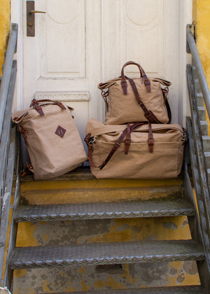 Bleu de Chauffe Zeppo Khaki Olive Waxed Business Bag