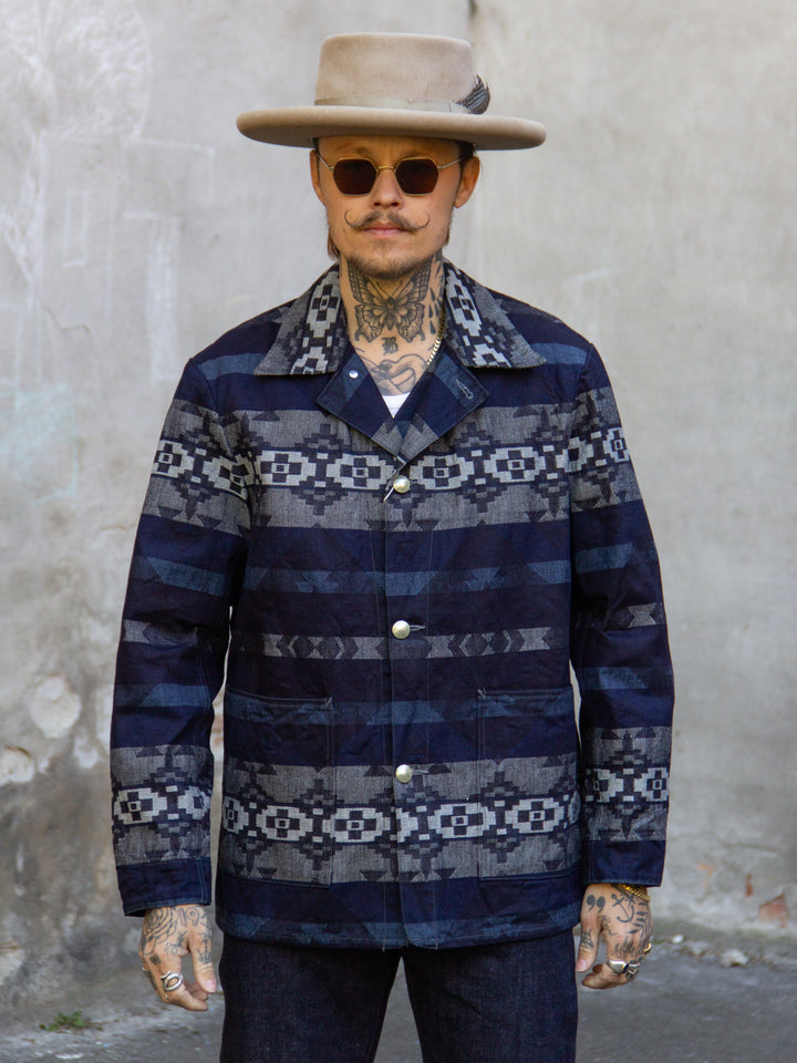 ジャケット・アウター SUGAR CANE SC19010T S1945 MODEL 46 RIGID Sugar Cane, Native Jacquard Jacket, Indigo – Wardrobe 19