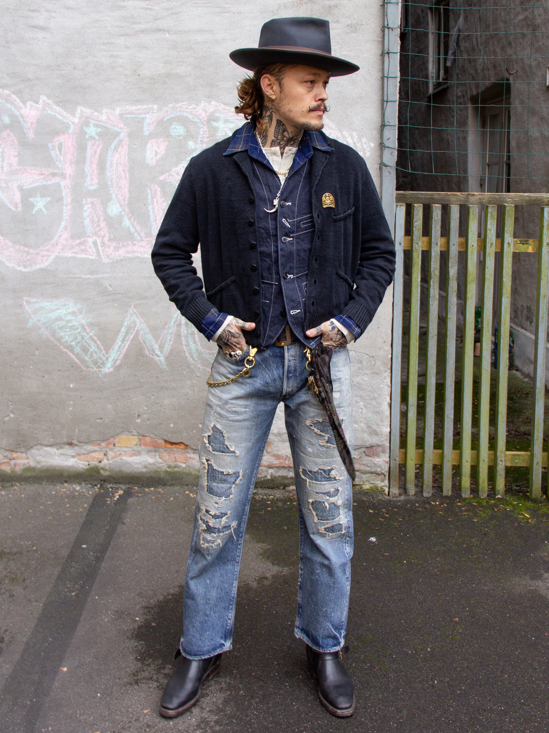 Sugar Cane, Work Vest, Blue Denim – Wardrobe 19