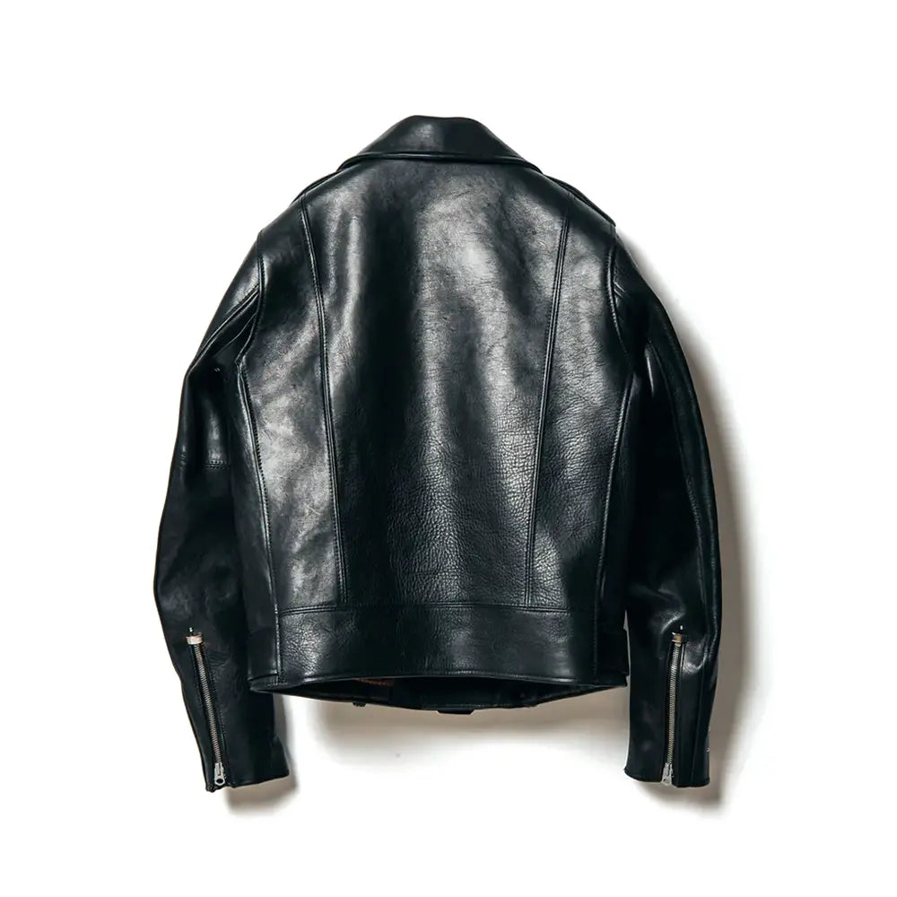 Y'2, Y2-02 1930's Double Motorcycle Jacket, Black Eco Horse