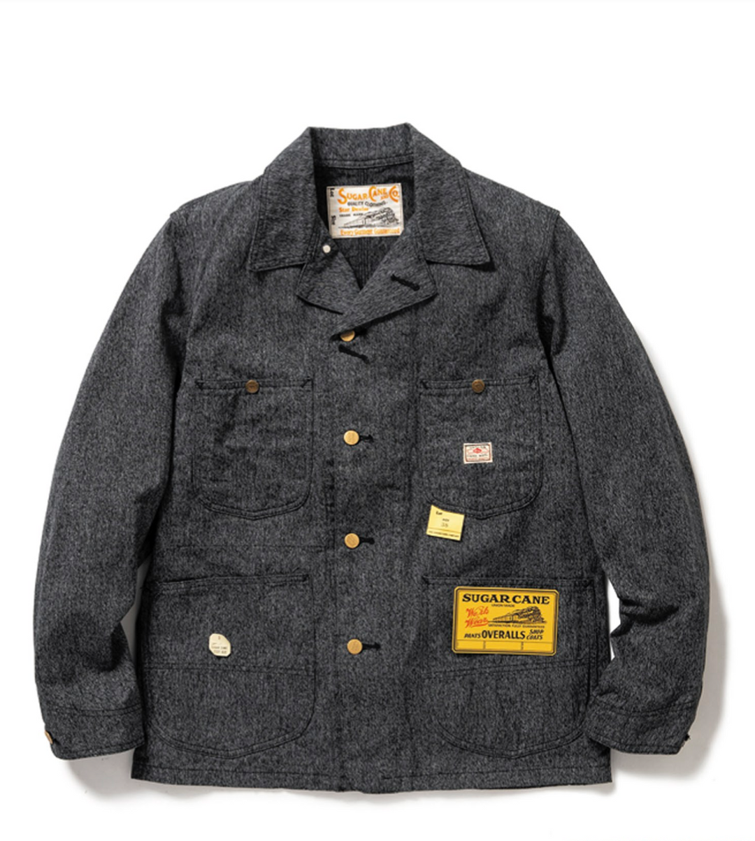 Sugar Cane, Work Coat, Black Covert – Wardrobe 19 Sugar Cane, Work Coat, Black Covert – Wardrobe 19
