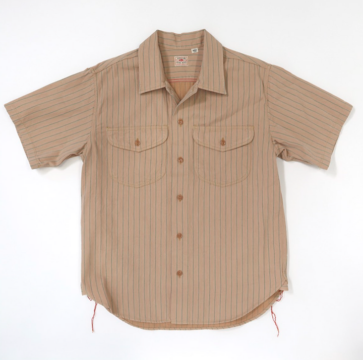 Sugar Cane, Work Shirt, Coke Stripe Beige – Wardrobe 19