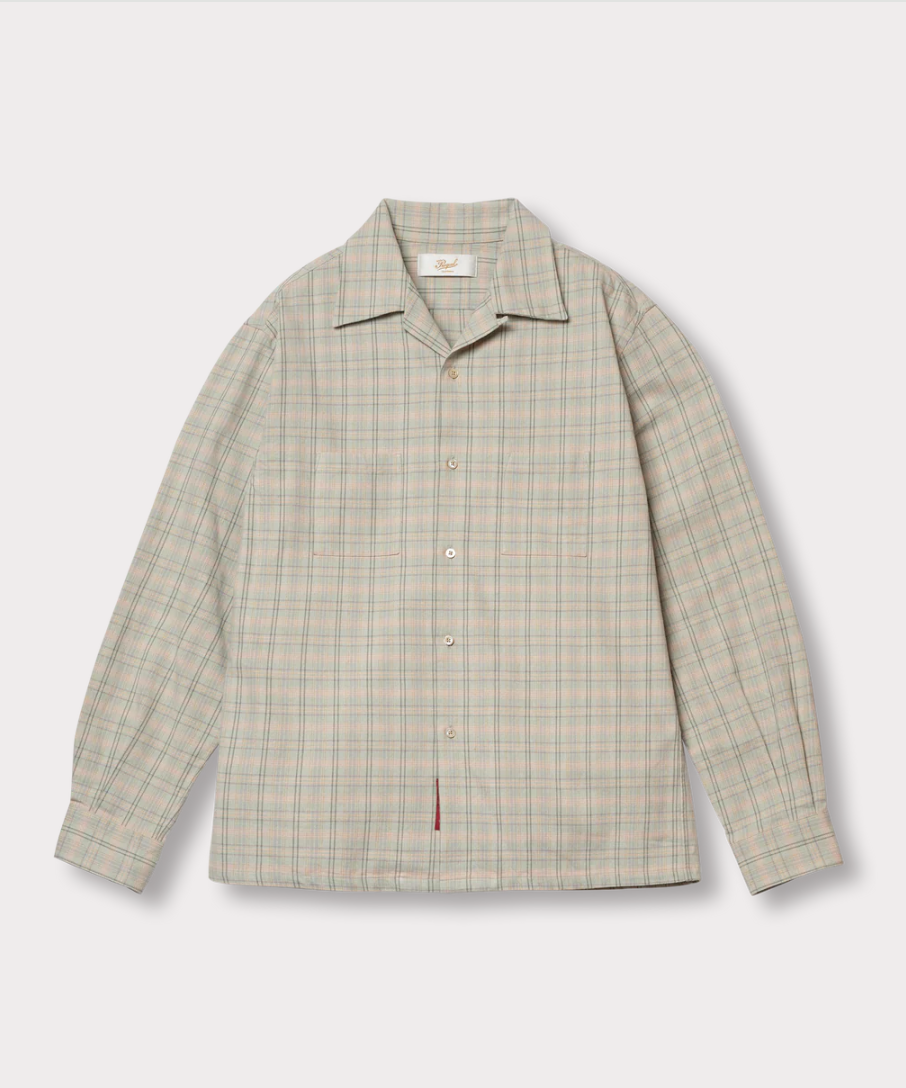 Prequel, S1007 Checked Open-Collar Shirt, Green – Wardrobe 19