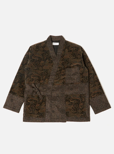 Universal Works, Mixed Kyoto Work Jacket, Black Japanese print, Corduroy