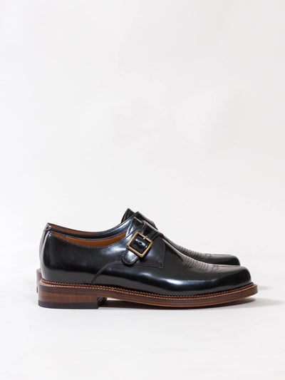 Uncle Bright, Western Monk, Bottle Green High Shine, derby shoes