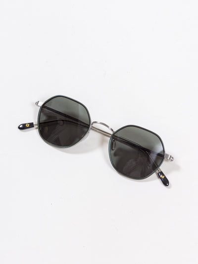 Dick Moby, Lacarna, Cedar Brushed Silver green lenses, eyewear sunglasses